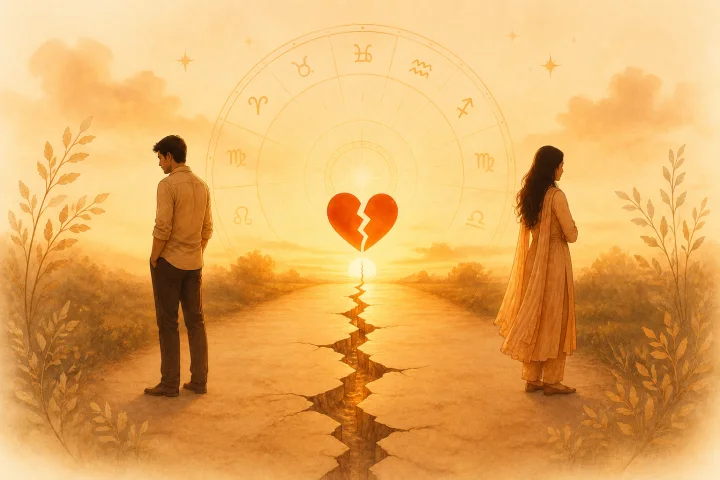 Divorce and separation astrology guidance illustration