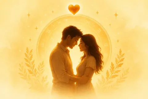 Love and relationship astrology guidance illustration
