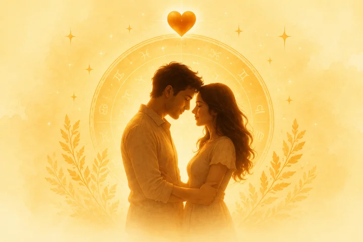 Love and relationship astrology guidance illustration